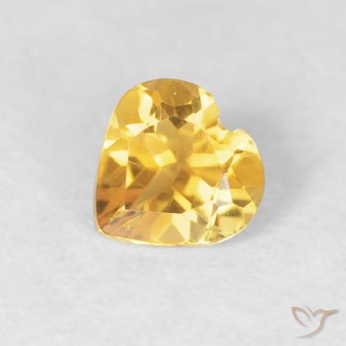 0.38ct Natürlicher gold-orange Citrin, Herz, VVS