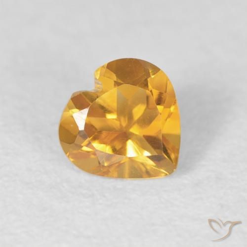 0.40ct Natürlicher Dunkelgolden Citrin, Herz, VVS