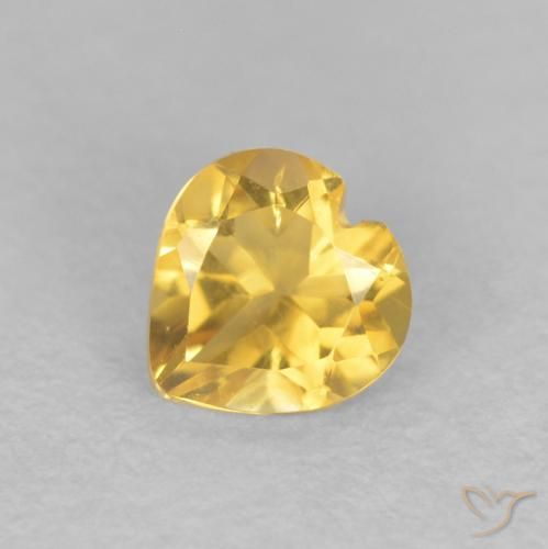 0.35ct Natürlicher gold-orange Citrin, Herz, VVS