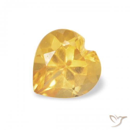 0.41ct Natürlicher Mittelgold Citrin, Herz, VVS-VS