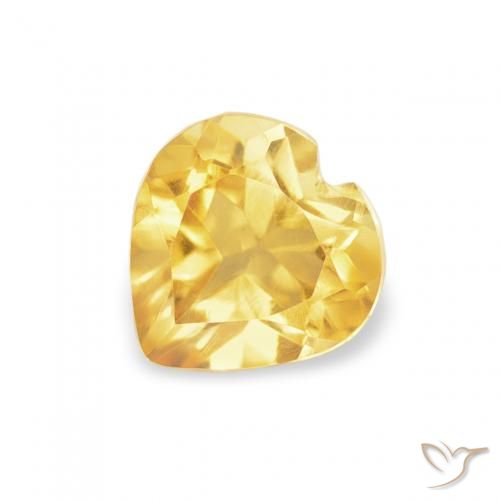 0.48ct Natürlicher Mittelgold Citrin, Herz, VVS-VS