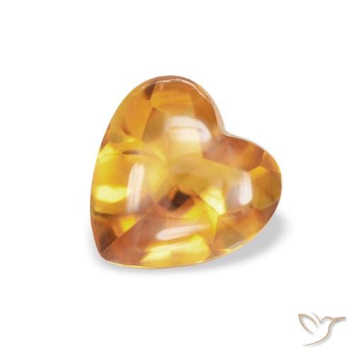 0.76ct Natürlicher Mittelorange Citrin, Herz, Transparent