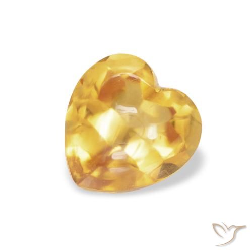 0.90ct Natürlicher Mittleres Gold Citrin, Herz, Transparent