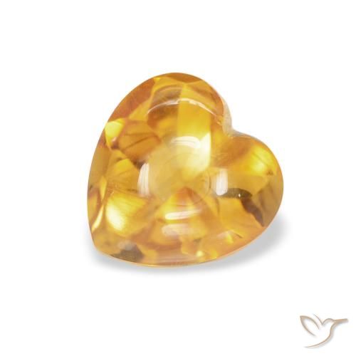 1.00ct Natürlicher Medium Light Orange-Gold Citrin, Herz, Transparent