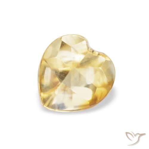 0.75ct Natürlicher Hell Gold Citrin, Herz, Transparent