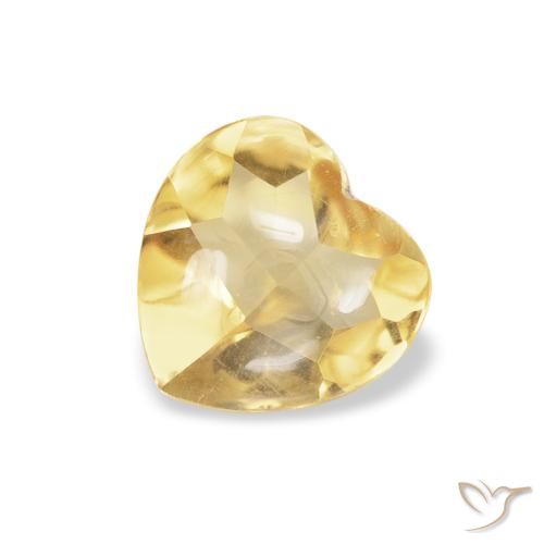 0.68ct Natürlicher Hell Gold Citrin, Herz, Transparent