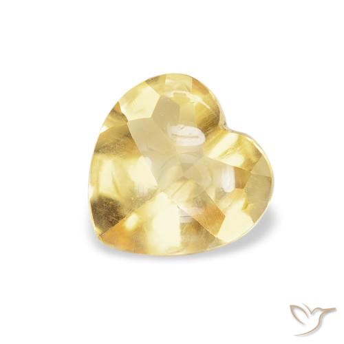 0.74ct Natürlicher hellgelb Citrin, Herz, Transparent