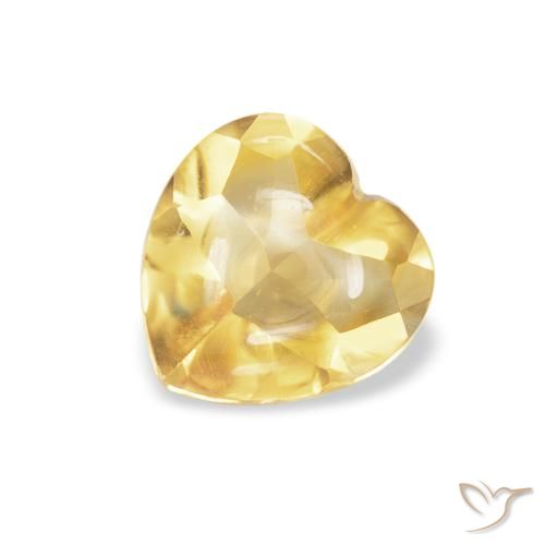 0.76ct Natürlicher gold-orange Citrin, Herz, Transparent