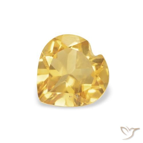 0.70ct Natürlicher Mittelgold Citrin, Herz, VS