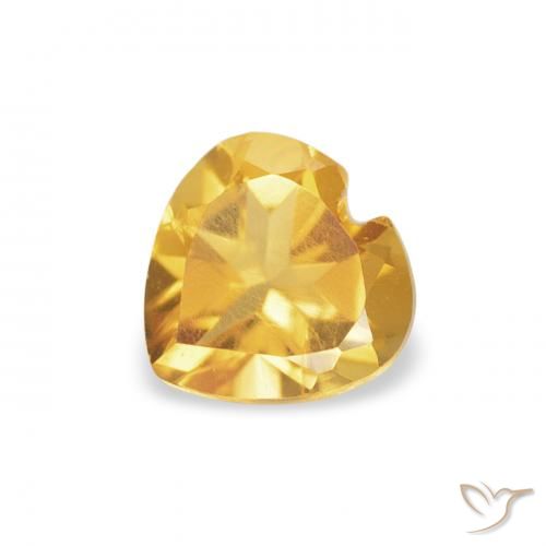 0.42ct Natürlicher Helles Gold Citrin, Herz, VS
