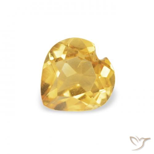 0.40ct Natürlicher Mittelgold Citrin, Herz, VS