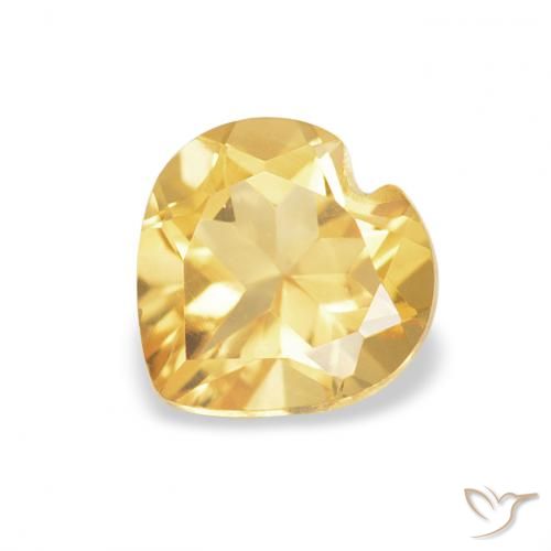 0.74ct Natürlicher Mittelgold Citrin, Herz, VVS