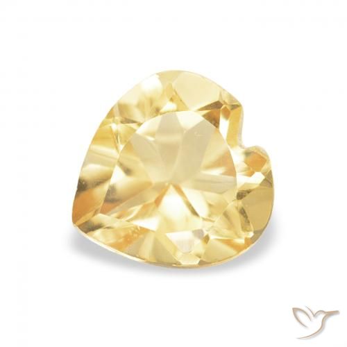 0.72ct Natürlicher Hell Gold Citrin, Herz, VVS