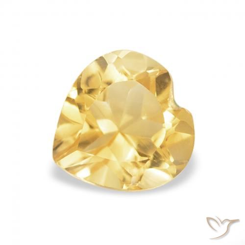 0.74ct Natürlicher Helles Gold-Gelb Citrin, Herz, VVS