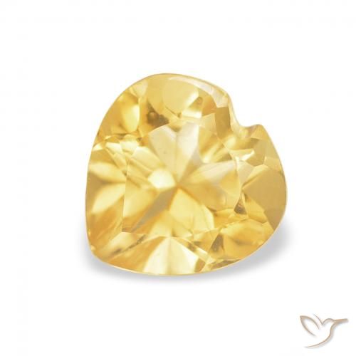 0.75ct Natürlicher Helles Gold-Gelb Citrin, Herz, VVS
