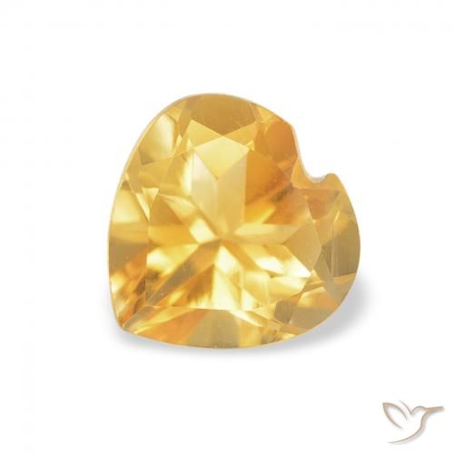 0.73ct Natürlicher Mittleres Gold Citrin, Herz, VVS