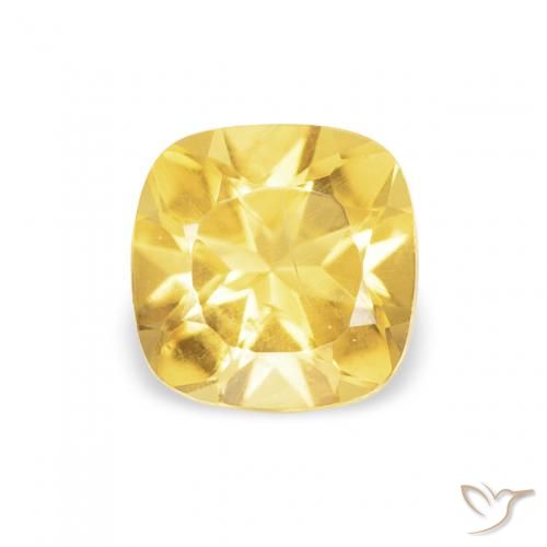 0.50ct Natürlicher Mittelgelb Citrin, Kissen, VS