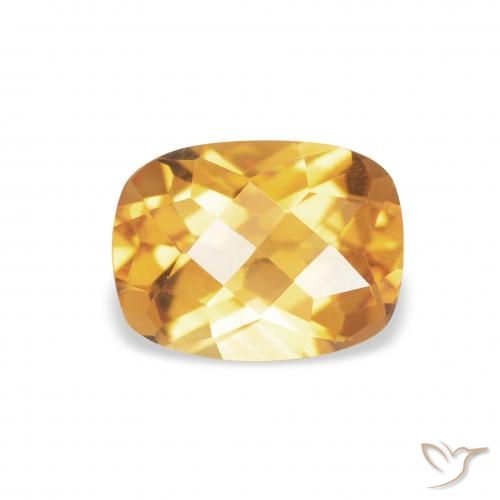 1.29ct Natürlicher Medium Light Orange-Gold Citrin, Kissen, VVS