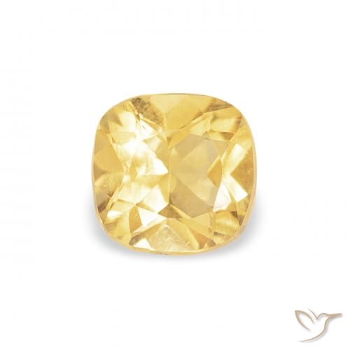 0.40ct Natürlicher Mittelgelb Citrin, Kissen, VVS
