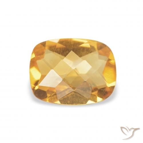 1.00ct Natürlicher Medium Light Orange-Gold Citrin, Kissen, VVS