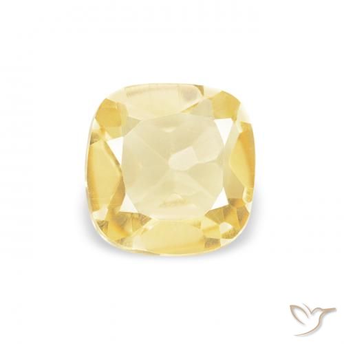 0.42ct Natürlicher hellgelb Citrin, Kissen, VVS-VS