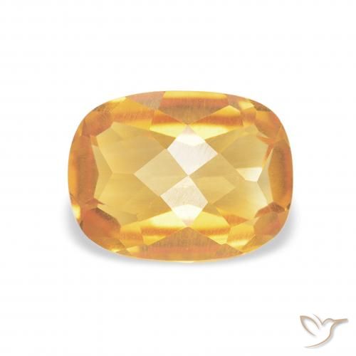 1.17ct Natürlicher Dunkelgolden Citrin, Kissen, VVS-VS