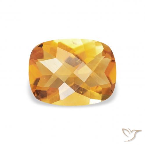 1.04ct Natürlicher Tiefes Goldorange Citrin, Kissen, VS