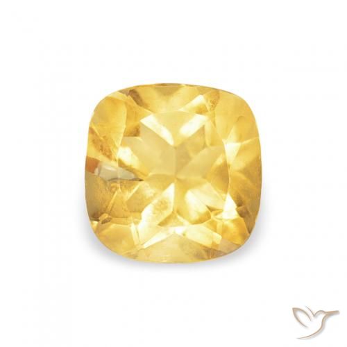 0.52ct Natürlicher Mittelgold Citrin, Kissen, VS