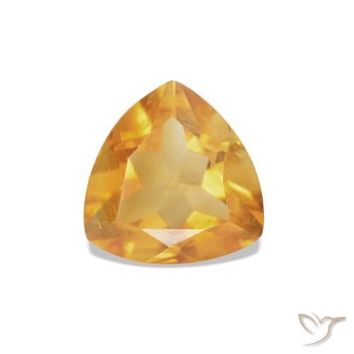 0.68ct Medium Light Orange-Gold Citrin, Trillion, VS