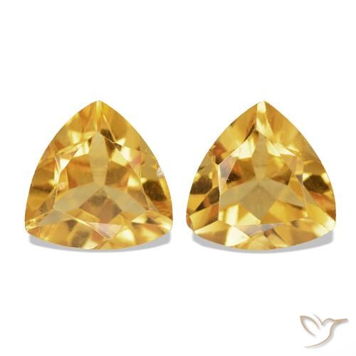 1.38 ct natürliche Medium Dark-Golden Citrin-Edelsteine, Trillion, VS-SI