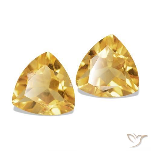 1.38 ct natürliche Medium Dark-Golden Citrin-Edelsteine, Trillion, VS-SI