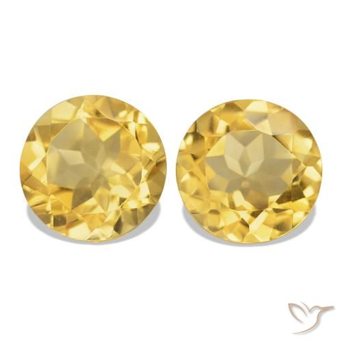 2.50 ct natürliche Helles Gold-Gelb Citrin-Edelsteine, Rund Schliff, VVS-VS