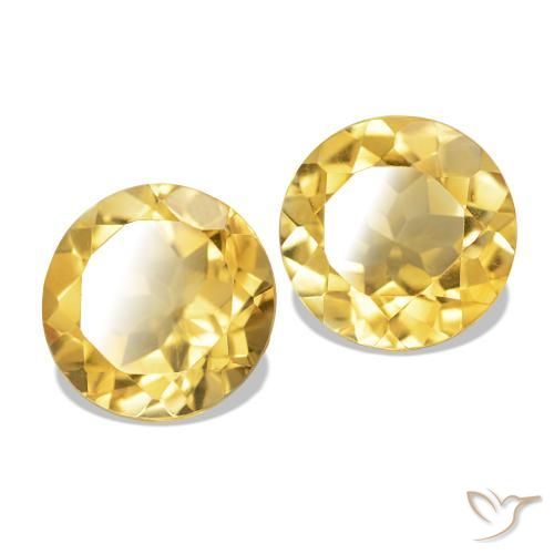 2.50 ct natürliche Helles Gold-Gelb Citrin-Edelsteine, Rund Schliff, VVS-VS