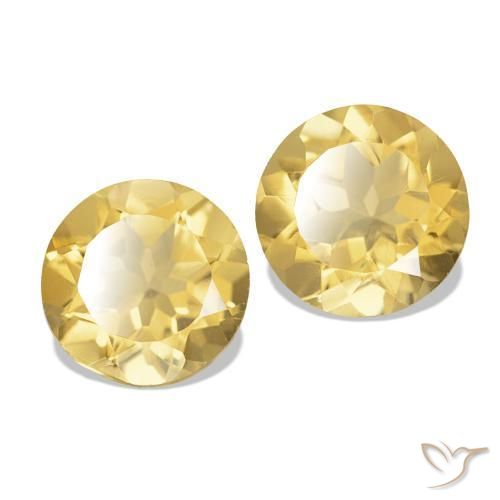 2.29 ct natürliche Helles Gold-Gelb Citrin-Edelsteine, Rund Schliff, VVS-VS
