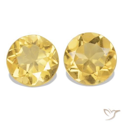 1.99 ct natürliche Helles Gold-Gelb Citrin-Edelsteine, Rund Schliff, VS