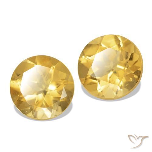 2.47 ct natürliche Helles Gold-Gelb Citrin-Edelsteine, Rund Schliff, VVS-VS