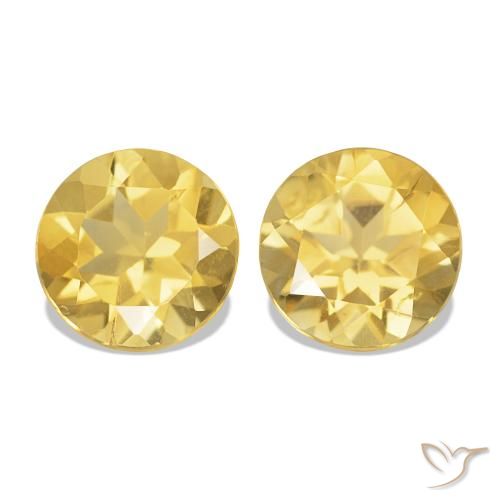 2.01 ct natürliche Helles Gold-Gelb Citrin-Edelsteine, Rund Schliff, VS