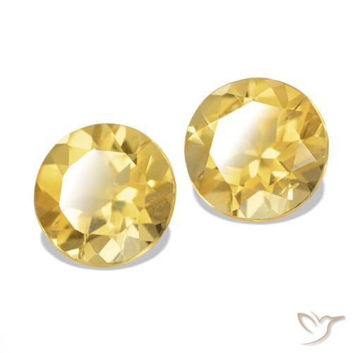 2.01 ct natürliche Helles Gold-Gelb Citrin-Edelsteine, Rund Schliff, VS
