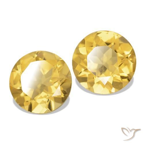 2.03 ct natürliche Helles Gold-Gelb Citrin-Edelsteine, Rund Schliff, VS