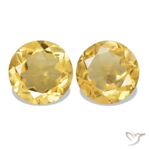2.29ctw Hell Gold Citrin Edelsteine, Runden, VS