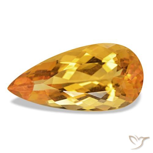 11.35ct gold-orange Citrin, Birnenform, VVS