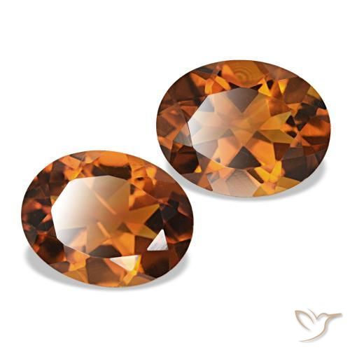 3.15 ct natürliche rötlich-orange Citrin-Edelsteine, Oval Schliff, VVS