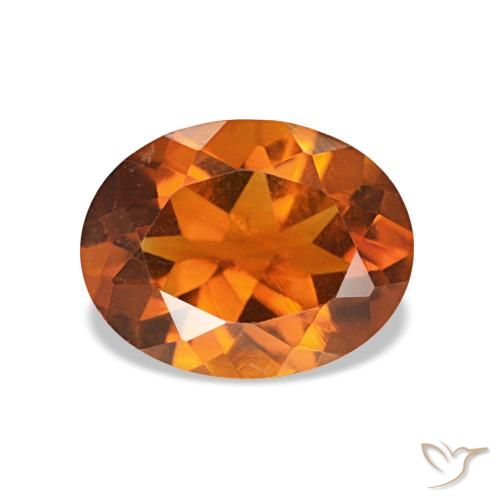 1.62ct rötlich-orange Citrin, Oval, VVS-VS