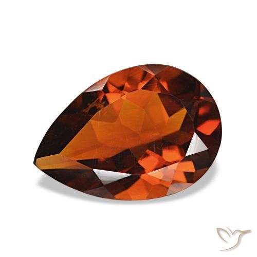 1.56ct tiefrötlich-orange Citrin, Birnenform, VVS