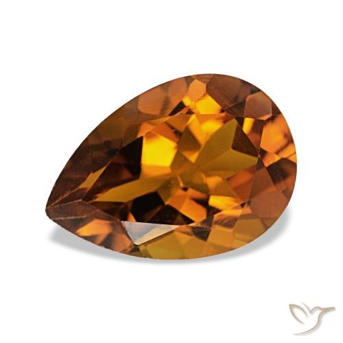 1.88ct Medium Dark-Orange Citrin Edelsteine, Birnenform, VVS-VS