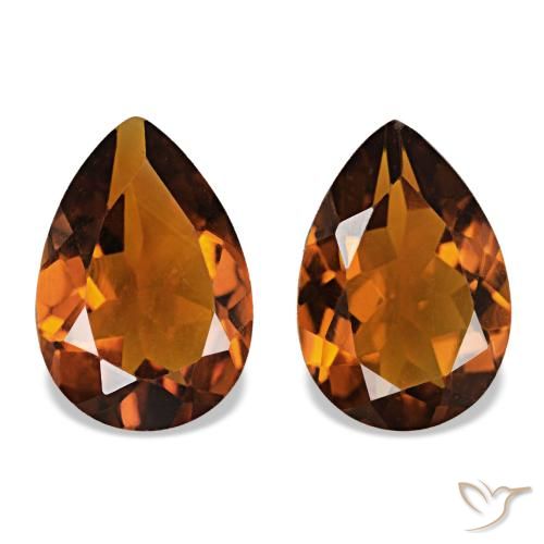 3.05 ct natürliche Medium Dark-Orange Citrin-Edelsteine, Birnenform, VS