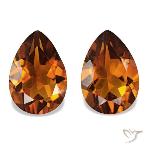 3.48 ct natürliche Erde Orange Citrin-Edelsteine, Birnenform, VVS-VS