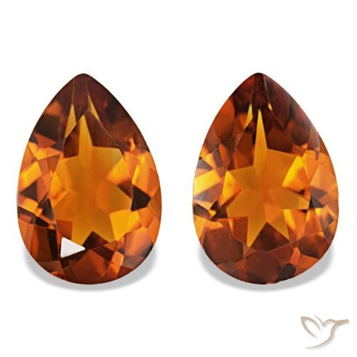 3.32 ct natürliche Medium Dark-Orange Citrin-Edelsteine, Birnenform, VS