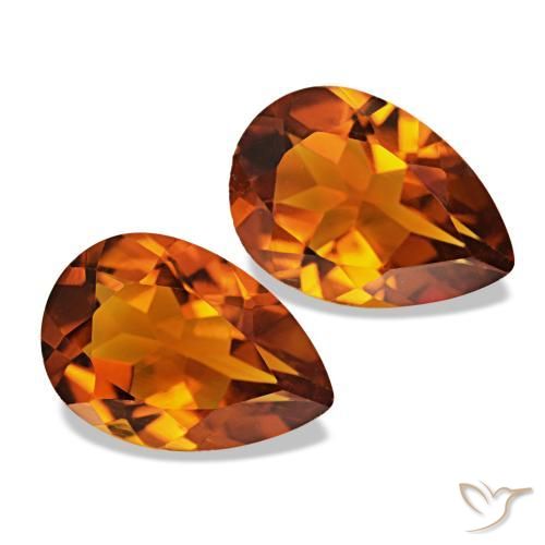 3.32 ct natürliche Medium Dark-Orange Citrin-Edelsteine, Birnenform, VS