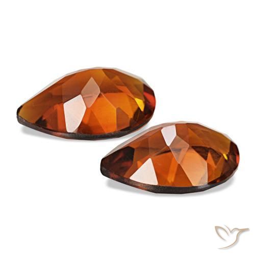 3.20 ct natürliche rötlich-orange Citrin-Edelsteine, Birnenform, VVS-VS